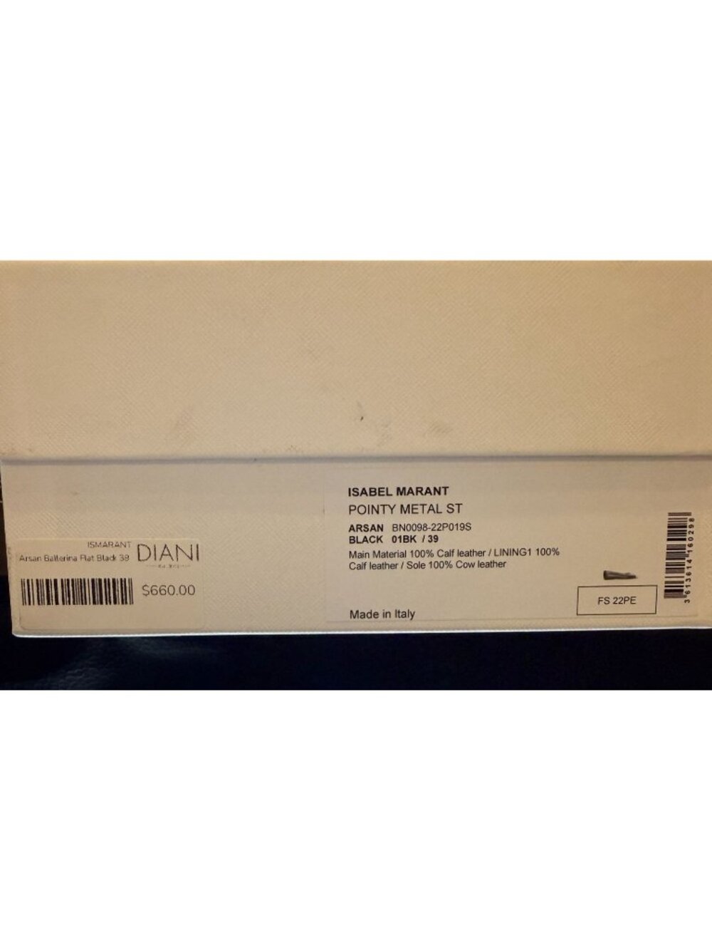 Isabel Marant Arsan black leather point-toe flats NWB - Size 9 - Picture 5 of 9